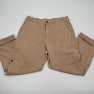 Soft Surroundings Tan Utility Cargo Pants Womens Medium Elastic Back Khaki